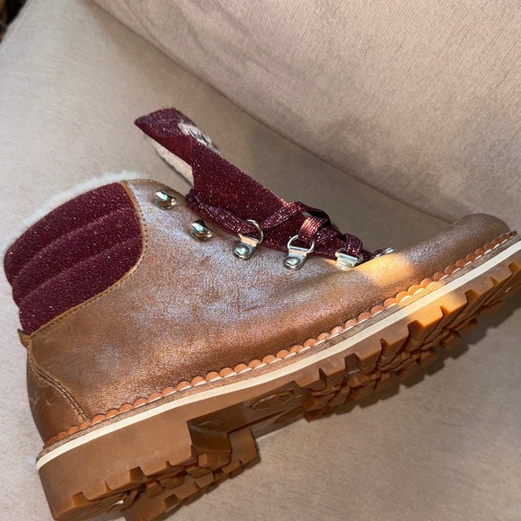 Women's Ankle Boots in Burgundy and Brown - Picture 9 of 14